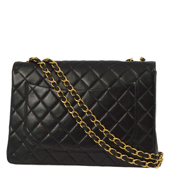 CHANEL Black Lambskin Jumbo Classic Flap Shoulder Bag 181634 - Picture 2 of 10